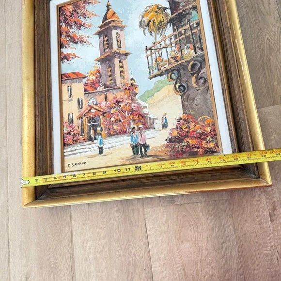 R. Birchard Oil Painting Original Impressionism Signed, Europe City, 22”x26”